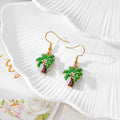 Enamel Plant Dangle Earrings Gold Hooks Mushroom Cactus 5 Styles view 7