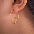 Spiral Wire Hook C Hoop Earrings in Gold and Silver Tone view 4