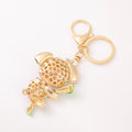 Rhinestone Koala Bear Keychain Bamboo Alloy Gold Clasp view 4