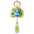 Floral Peacock Keychains with Beaded Tassels in Four Colorways view 5