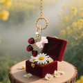 Three Cherry Pink Bow Gold Lobster Clasp Bag Charm Keychain view 4
