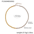 Two Tone Rope Chain Necklace in Gold and Silver Finish view 6