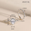 Silver Pear Halo CZ Bridal Ring Set Marquise Band Sizes 6-10 view 4