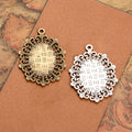 Oval Filigree Scroll Pendant Tray Jewelry Making Component view 2
