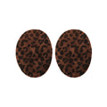 Brown Leopard Oval Flocked Stud Earrings Fashion Jewelry view 5