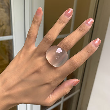 Chunky Colorful Resin Dome Rings in Seven Translucent Shades