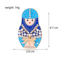 Nesting Doll Enamel Two Designs Metal Brooch Pin for Jackets and Lapels view 2