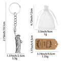 Antique Silver Statue of Liberty Metal Keychain Charm view 2