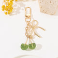 Glitter Resin Cherry Keychain with Gold-Tone Bow and Lobster Clasp view 10
