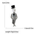Top Hat Gentleman Brooch With Pearl Head in Two Colorways view 7
