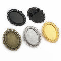 Oval Scrollwork Brooch Settings in Four Metal Tones view 1