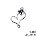 Antique Silver Open Heart Rhinestone Connectors for Jewelry Making view 3