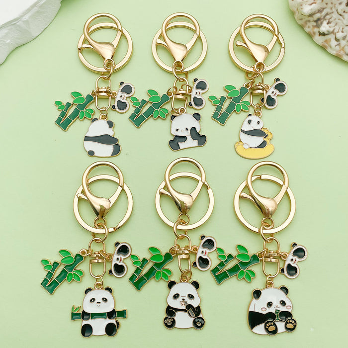 Panda Charm Keychains Featuring White Panda Across 45 Pictured Variations