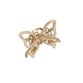 Gold Rhinestone Filigree Openwork Bow Hair Claw Clip view 5