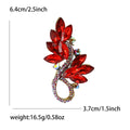 Crystal Leaf Spray Brooch With Open Teardrop in Seven Colors view 9