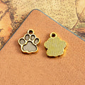 Striped Paw Print Metal Charm in 4 Decorative Finishes view 3