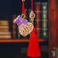 Jeweled Treasure Bag Car Hangers in Five Color Treatments with Red Tassels view 7