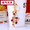 Jeweled Auspicious Snake Keychains in Eight Motifs with Cord Sets view 4