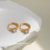 Gold Crystal Huggie