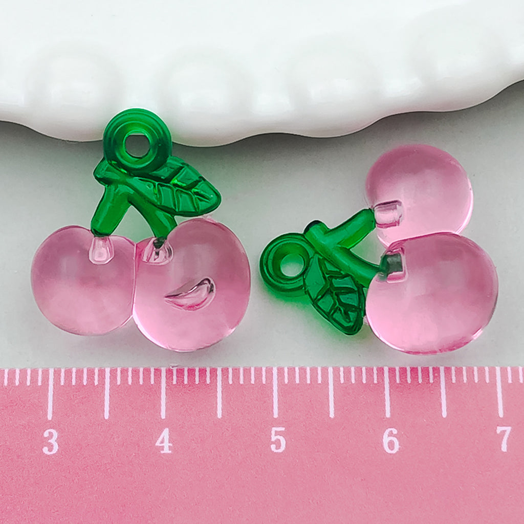 Acrylic Cherry Strawberry Fruit Charm Pendant for DIY Earrings Bracelet Necklace Making