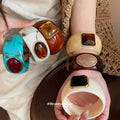 Wide Acrylic Bangles Gold-Frame Stone Inlay 6 Colors view 1