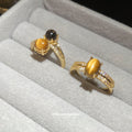 Gold Tiger Eye Crystal Open Adjustable Ring Two Styles view 4