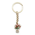Tulip Bouquet Enamel Key Ring Red Or Pink Flowers Metal Charm view 6