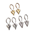 Alloy Heart Leverback Drop Earrings Gold Silver 3 Styles view 5