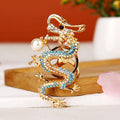 Pearl Accent Chinese Dragon Keychains with Braided and Fortune Straps view 8