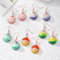 Round Gradient Resin Textured Wire Wrap Earrings 5 Colors view 1