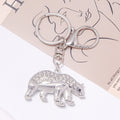 Rhinestone Polar Bear Keychain Gold Silver Metal Charm view 3