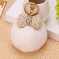 Pearl Bow Rabbit Fur Pom Keychains in Six Colors plus Bow Only Option view 8