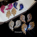 Crystal Wing Statement Stud Earrings In Five Colors view 3