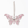Rhinestone Butterfly Christmas Ornament Metal Hanging Charm view 5
