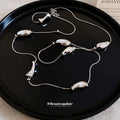 Silver Tone Organic Disc Long Necklace Statement Fashion Jewelry view 4