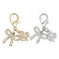 Rhinestone Bow Clover Charm Lobster Clasp Keychain view 5