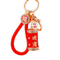 Red Crystal Firecracker Keychains with Ring or Braided Wrist Strap view 5