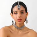 Round Medallion Choker Earring and Headpiece Jewelry Sets view 2