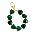 Heart Shaped Bead Bracelet Keychain With Gold Tone Clasp view 5
