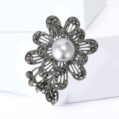 Pearl Filigree Flower front view on white background