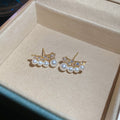 Crystal Pearl Branch Stud Earrings in Silver or Gold Tone view 7