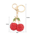 Rhinestone Cherry Keychain Metal Pair Fruit Bag Charm view 2