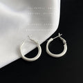 Round Huggie Hoop Earrings In Gold Silver Polished And Matte view 6