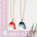 Gold Tone Colorful Santa Hat Evil Eye Pendant Necklaces view 3