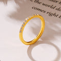 Gold Titanium Steel Thin Zircon Stackable Rings Sizes 6-8 view 2