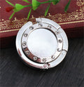 Round Folding Handbag Table Hook with Crystal Rim Setting view 6