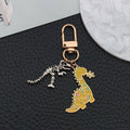 Yellow or Blue Long Neck Dinosaur Skeleton Keychains view 4