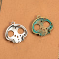 Floral Skull Pendant Metal Jewelry Making Component In 3 Finishes view 2