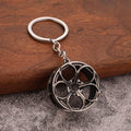 Five-Spoke Car Wheel Rim Metal Keychain in Five Color Finishes view 4