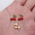 Gold Tone Enamel Fruit Charms in Eight Colorful Designs view 10